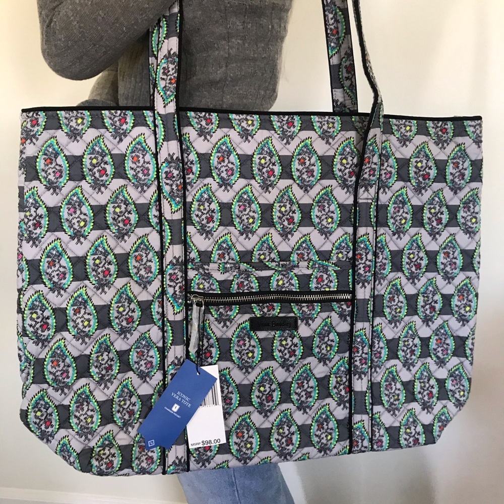 Vera Bradley Large Iconic Tote in Paisley Stripes!
